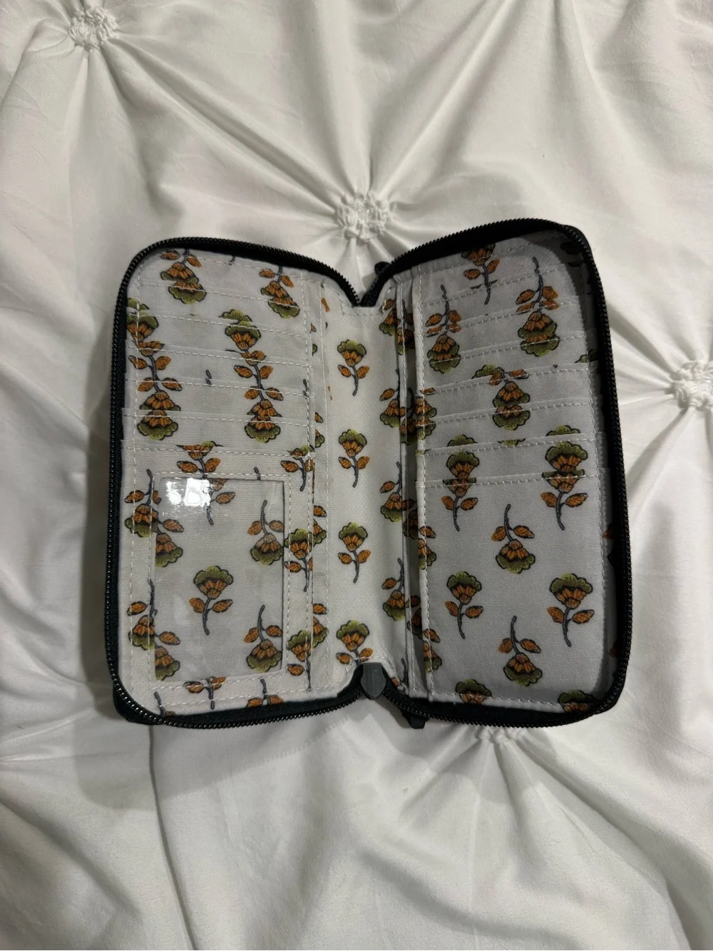 Vera Bradley Black Quilted Phone Wristlet Case